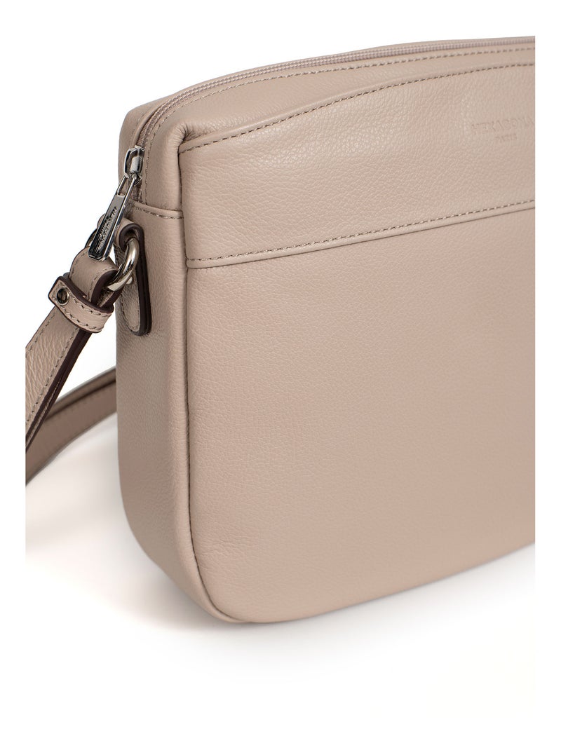 Sac porté travers  Cuir CONFORT Beige - Kiabi