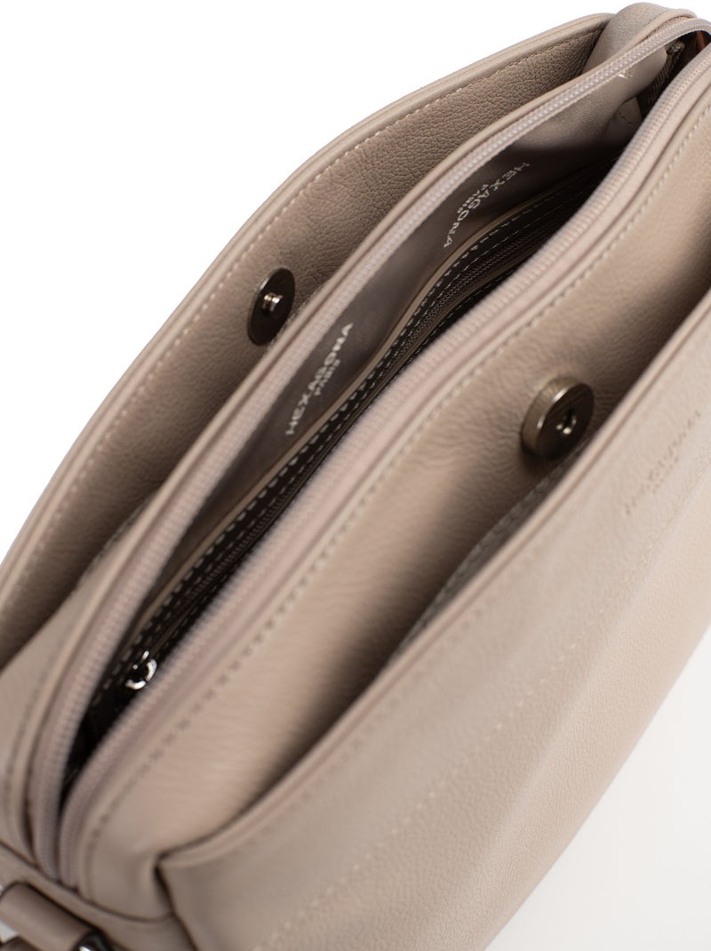 Sac porté travers  Cuir CONFORT Beige - Kiabi