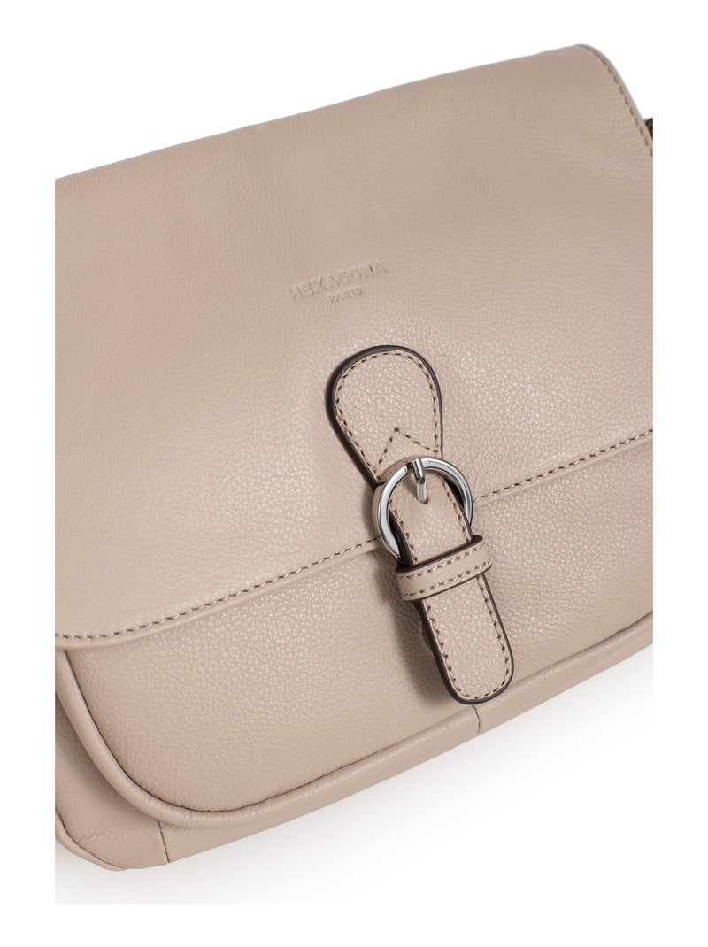 Sac porté travers  Cuir CONFORT Beige - Kiabi
