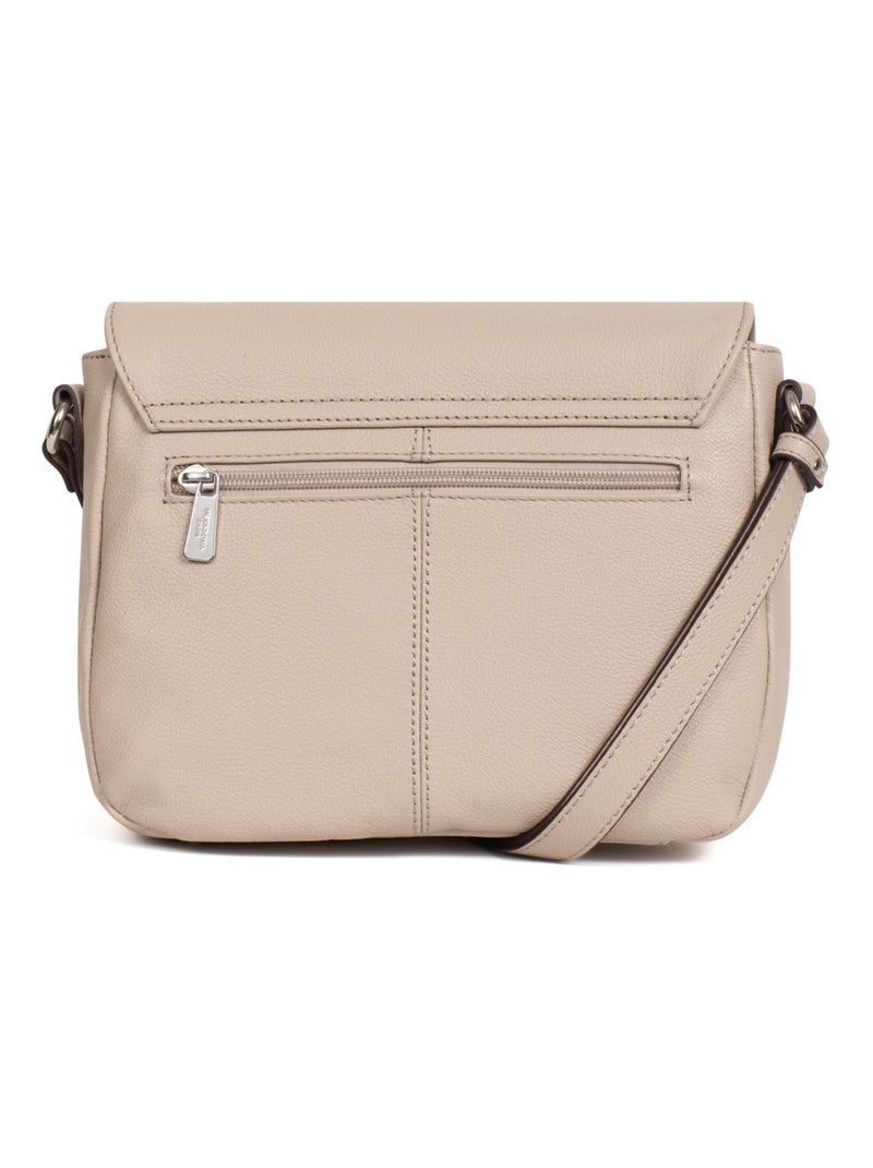 Sac porté travers  Cuir CONFORT Beige - Kiabi