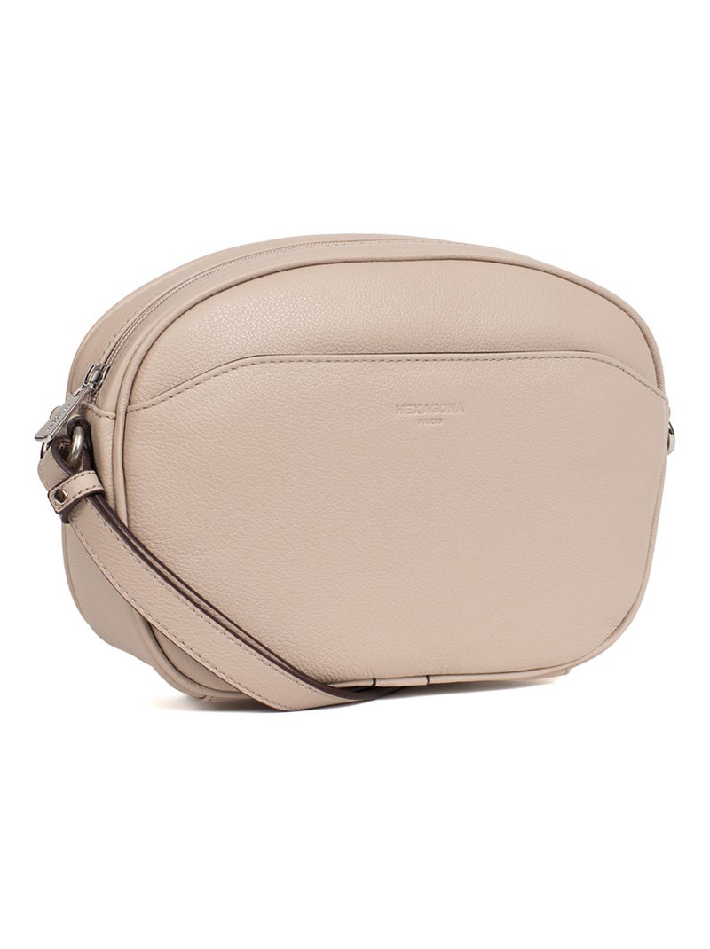 Sac porté travers  Cuir CONFORT Beige - Kiabi