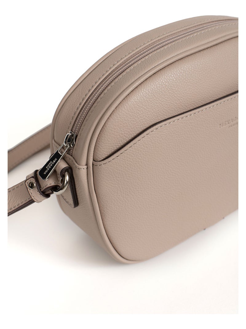 Sac porté travers  Cuir CONFORT Beige - Kiabi