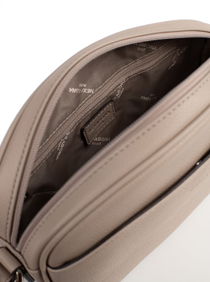 Sac porté travers  Cuir CONFORT Beige - Kiabi