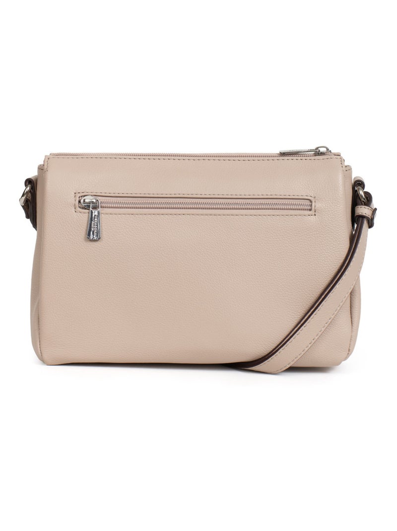 Sac porté travers  Cuir CONFORT Beige - Kiabi