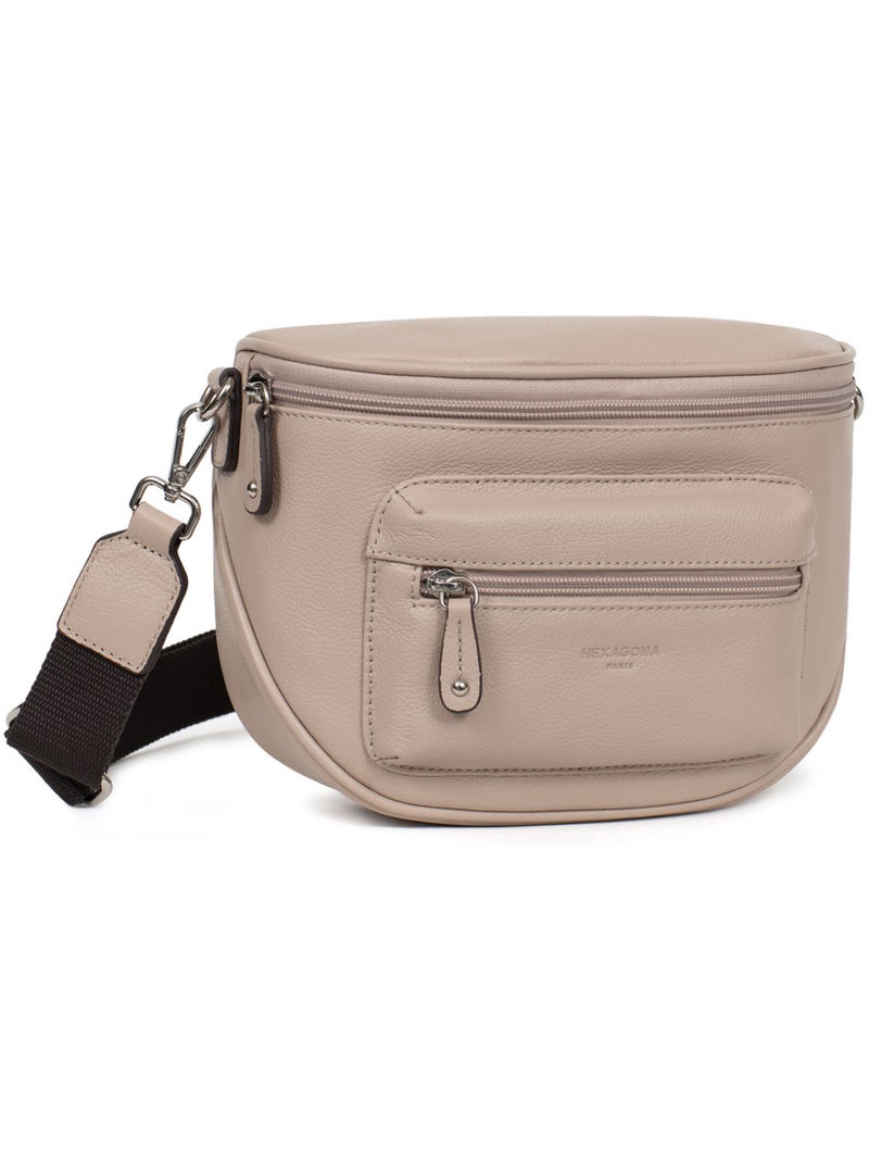 Sac porté travers  Cuir CONFORT Beige - Kiabi