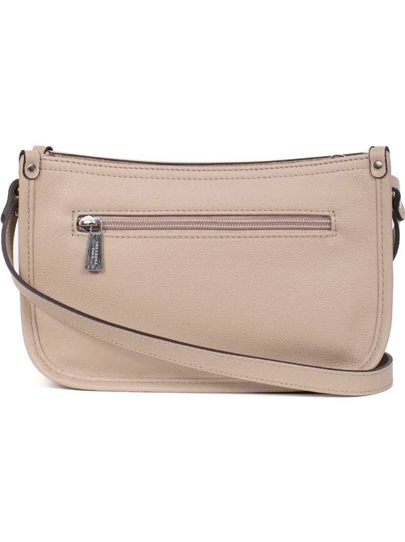 Sac porté travers  Cuir CONFORT Beige - Kiabi