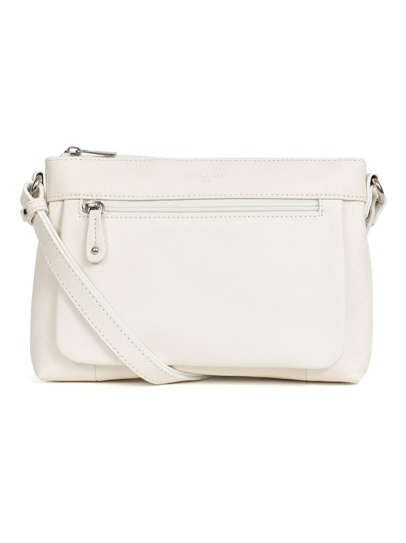 Sac porté travers  Cuir CONFORT Blanc - Kiabi
