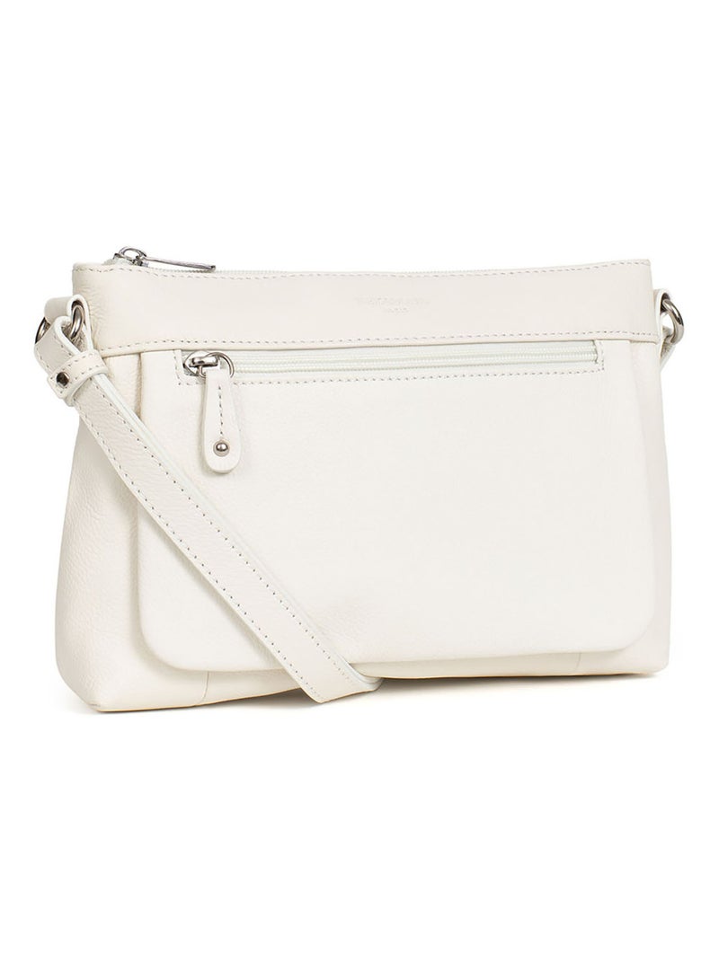 Sac porté travers  Cuir CONFORT Blanc - Kiabi