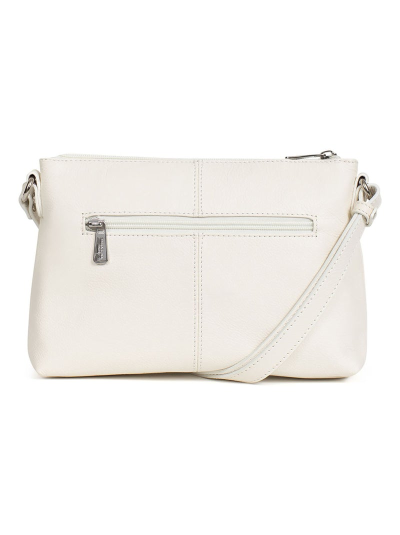 Sac porté travers  Cuir CONFORT Blanc - Kiabi