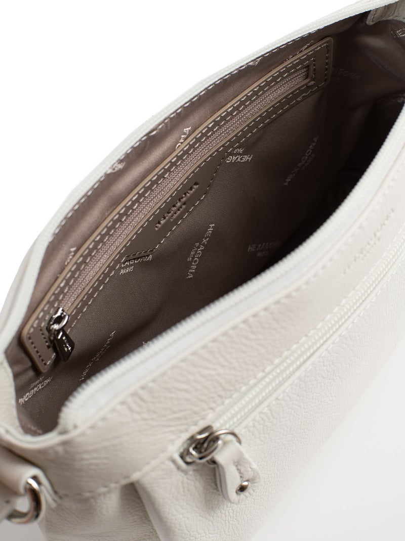 Sac porté travers  Cuir CONFORT Blanc - Kiabi