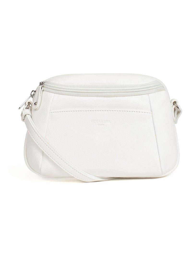 Sac porté travers  Cuir CONFORT Blanc - Kiabi