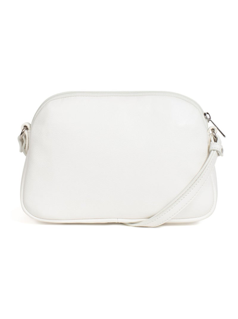 Sac porté travers  Cuir CONFORT Blanc - Kiabi