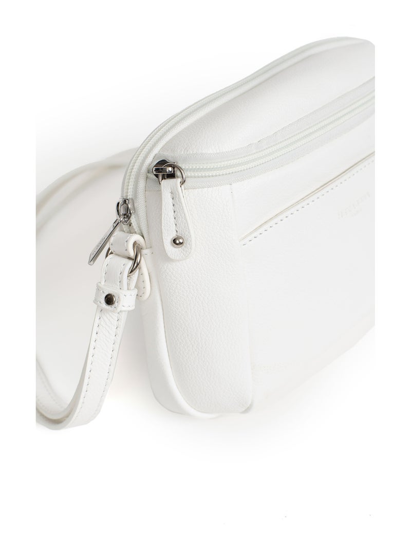 Sac porté travers  Cuir CONFORT Blanc - Kiabi