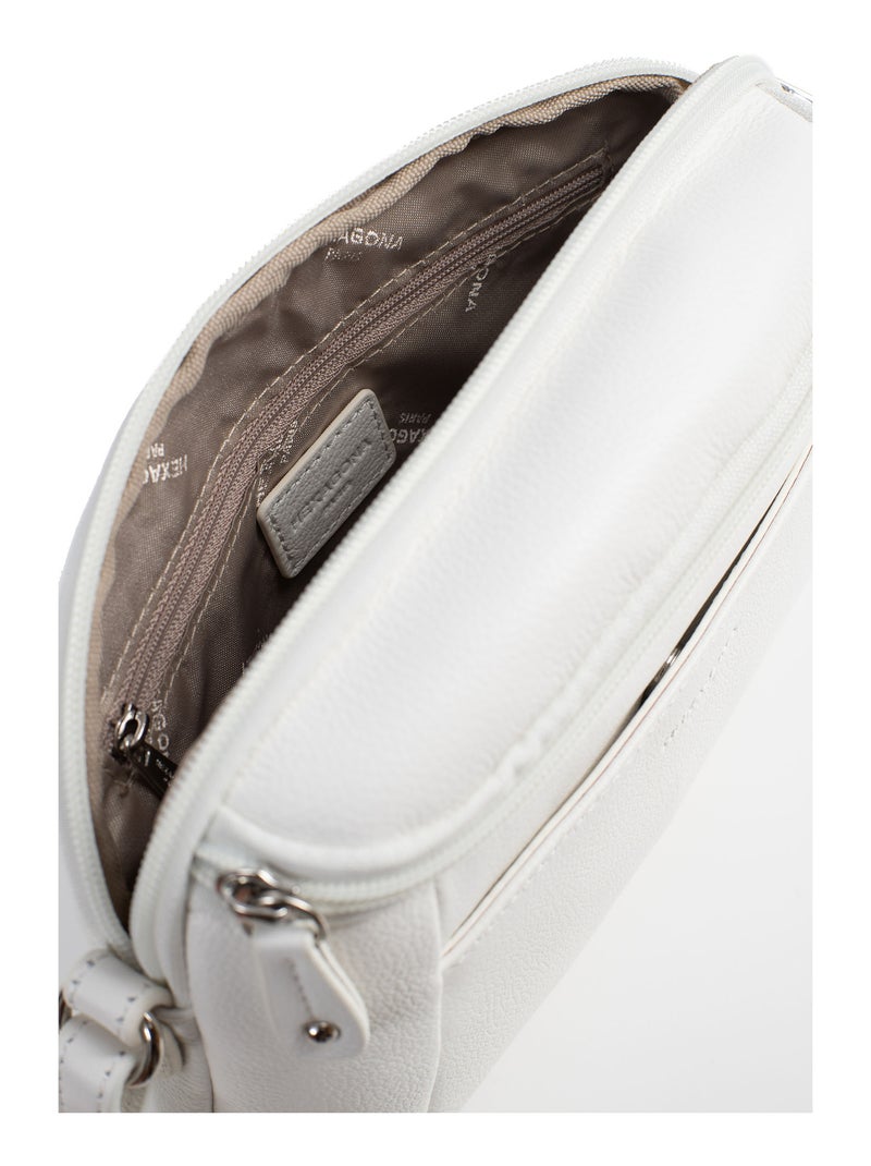 Sac porté travers  Cuir CONFORT Blanc - Kiabi