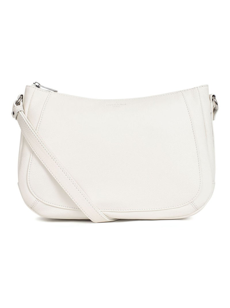 Sac porté travers  Cuir CONFORT Blanc - Kiabi