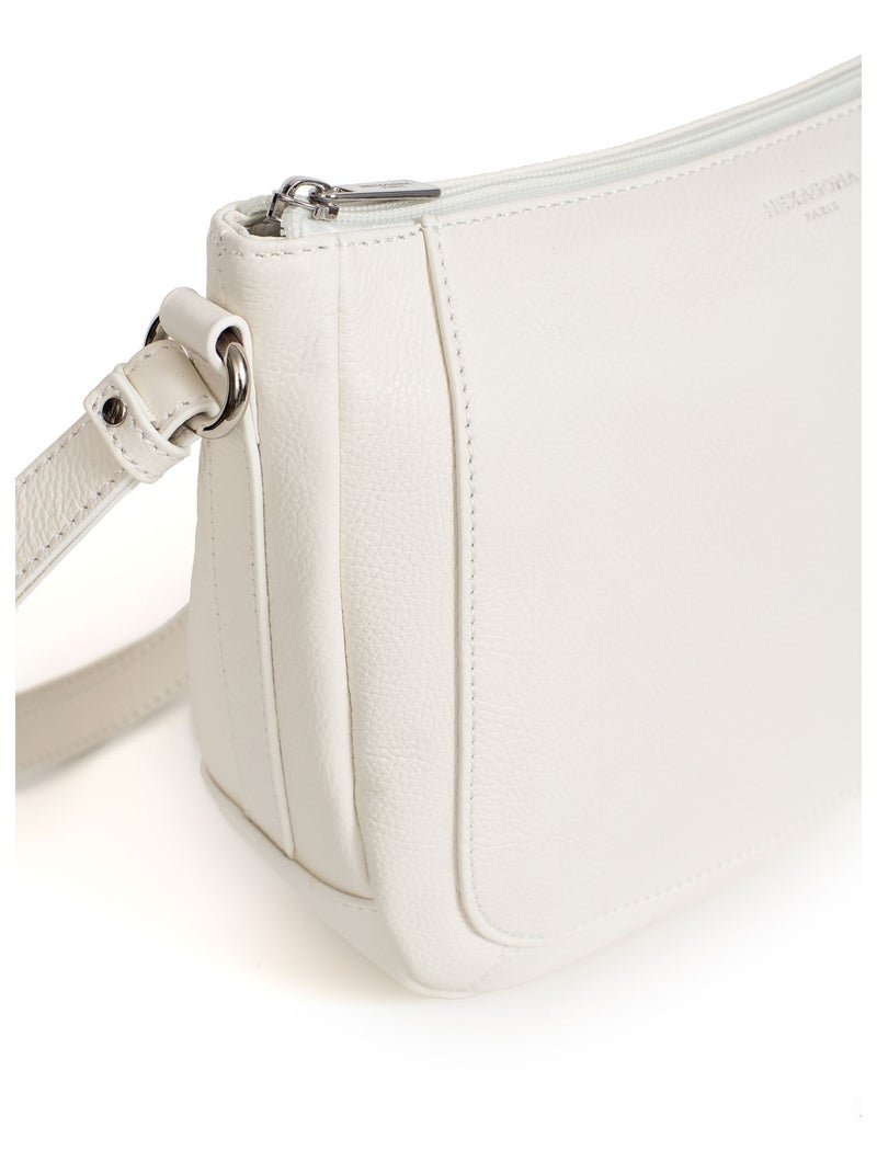Sac porté travers  Cuir CONFORT Blanc - Kiabi