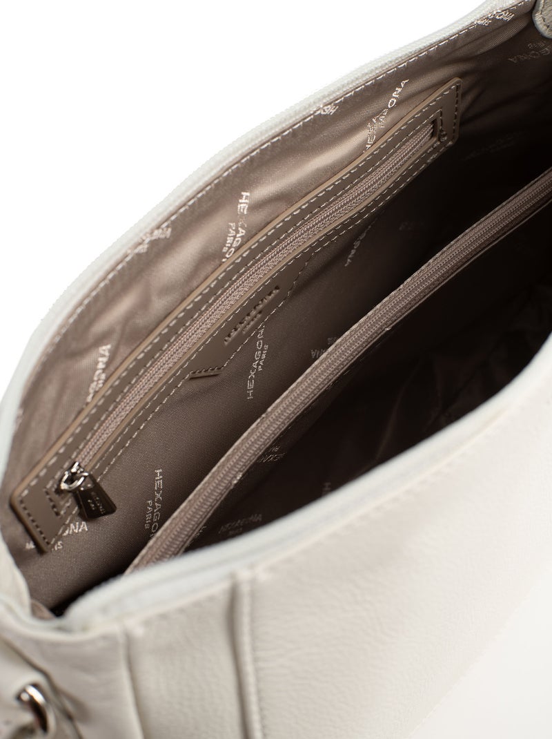 Sac porté travers  Cuir CONFORT Blanc - Kiabi