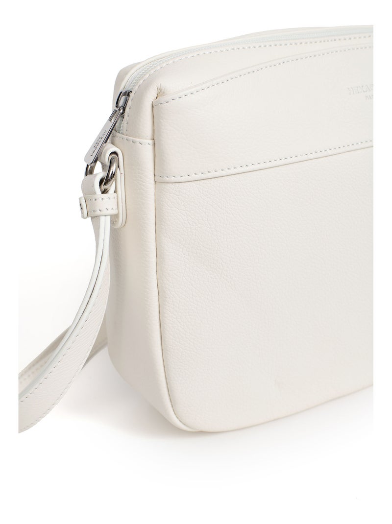 Sac porté travers  Cuir CONFORT Blanc - Kiabi
