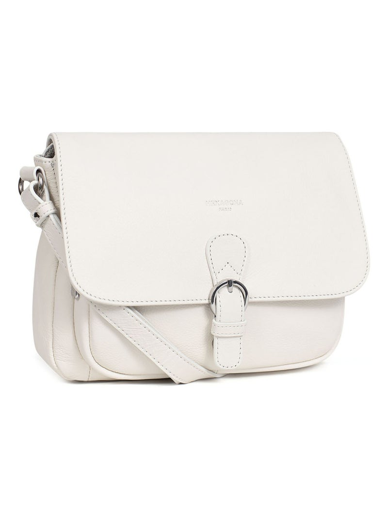 Sac porté travers  Cuir CONFORT Blanc - Kiabi
