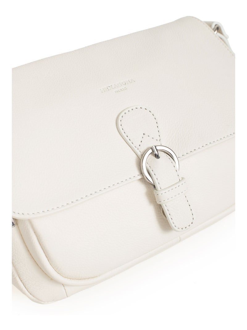 Sac porté travers  Cuir CONFORT Blanc - Kiabi