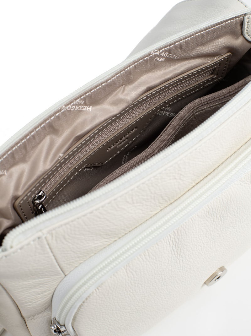 Sac porté travers  Cuir CONFORT Blanc - Kiabi