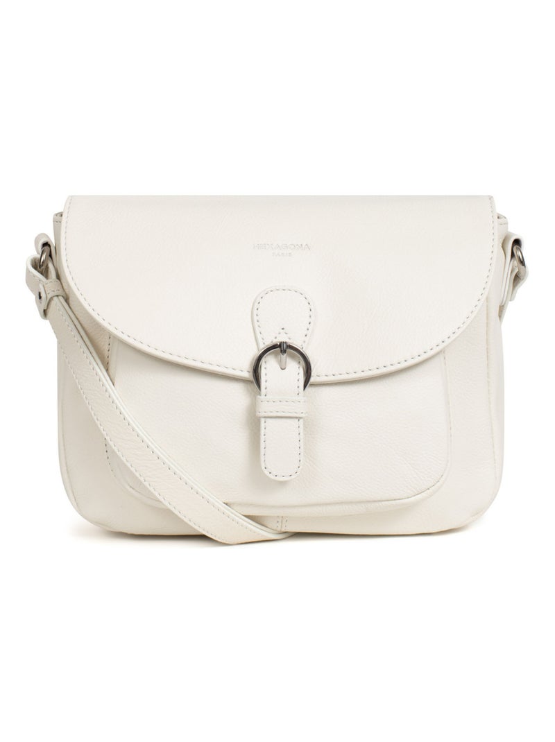 Sac porté travers  Cuir CONFORT Blanc - Kiabi