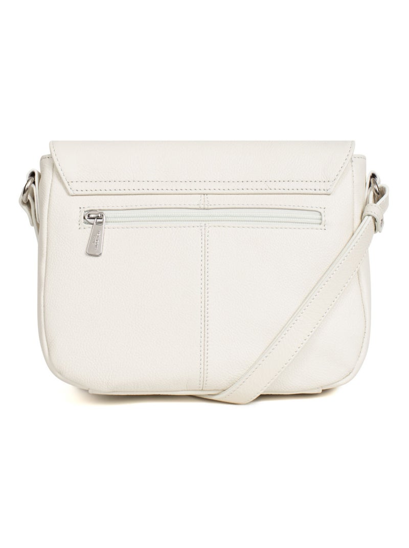 Sac porté travers  Cuir CONFORT Blanc - Kiabi