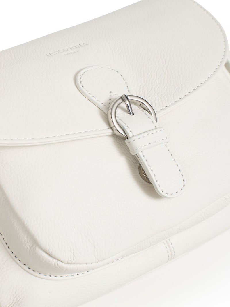 Sac porté travers  Cuir CONFORT Blanc - Kiabi