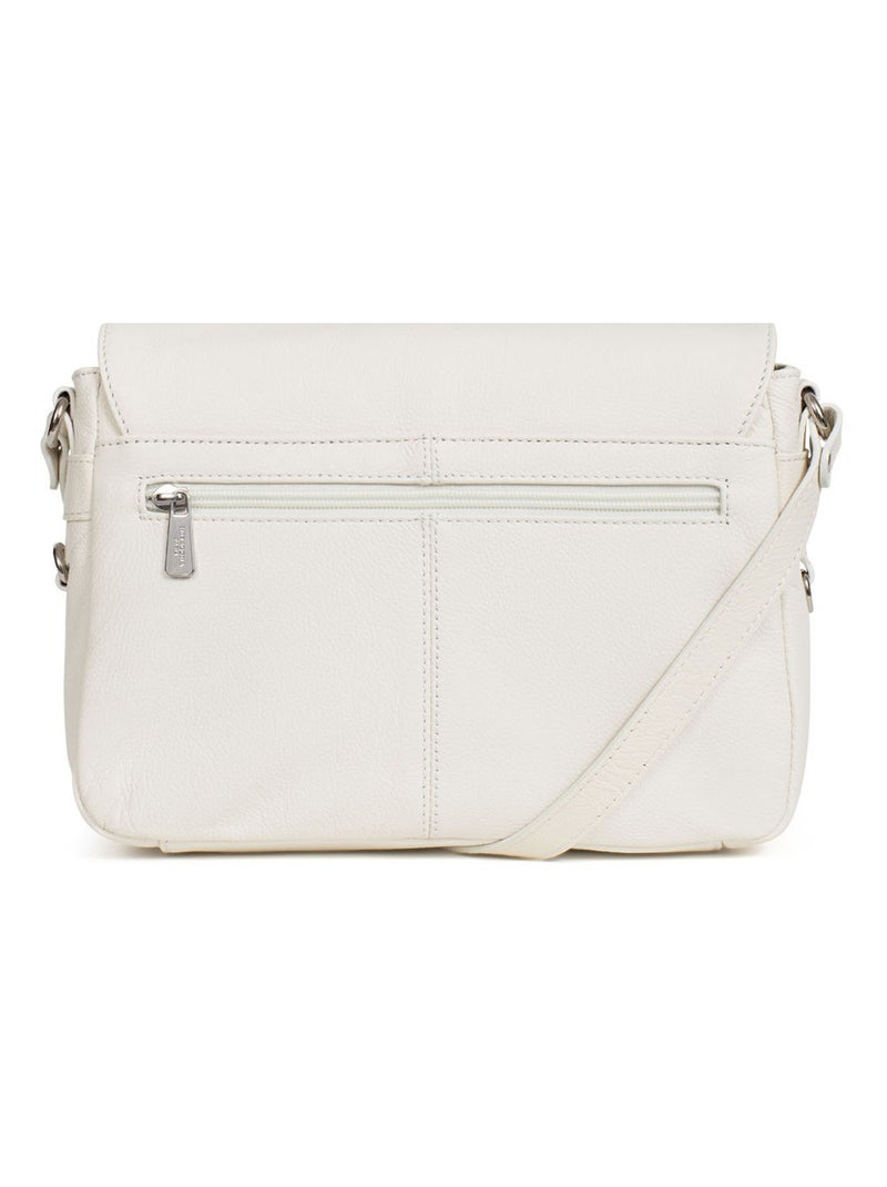 Sac porté travers  Cuir CONFORT Blanc - Kiabi