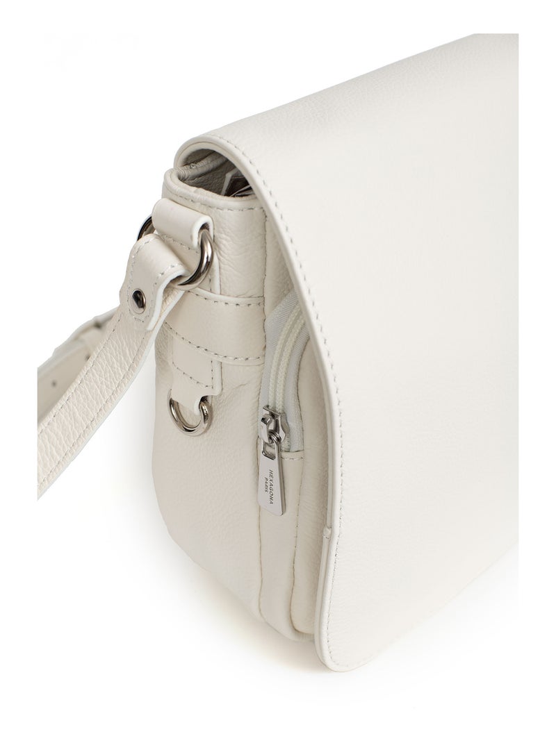 Sac porté travers  Cuir CONFORT Blanc - Kiabi