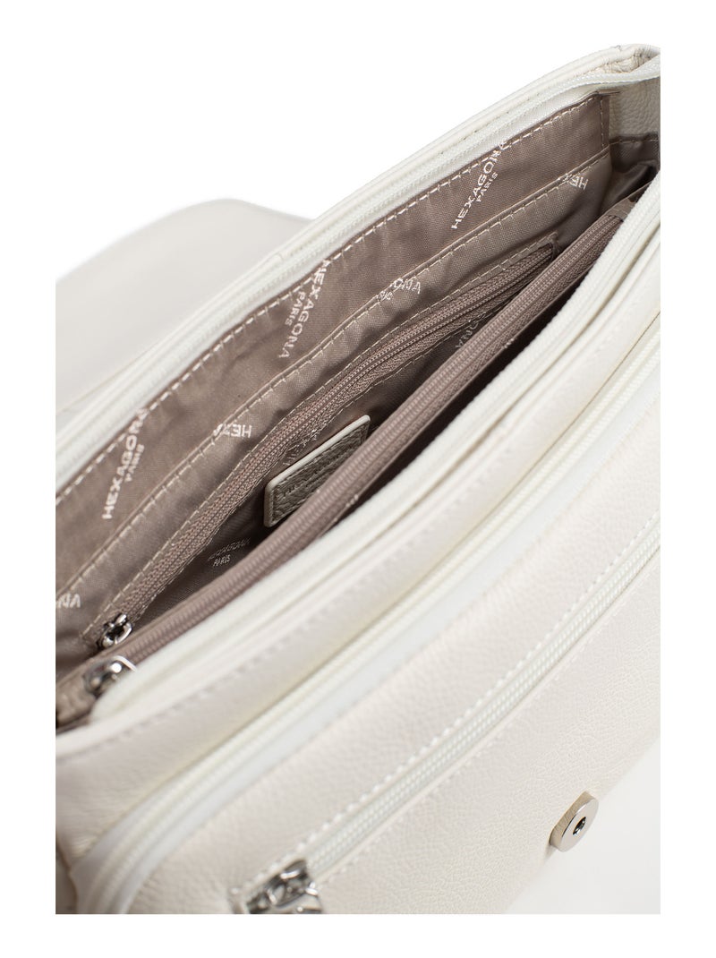 Sac porté travers  Cuir CONFORT Blanc - Kiabi