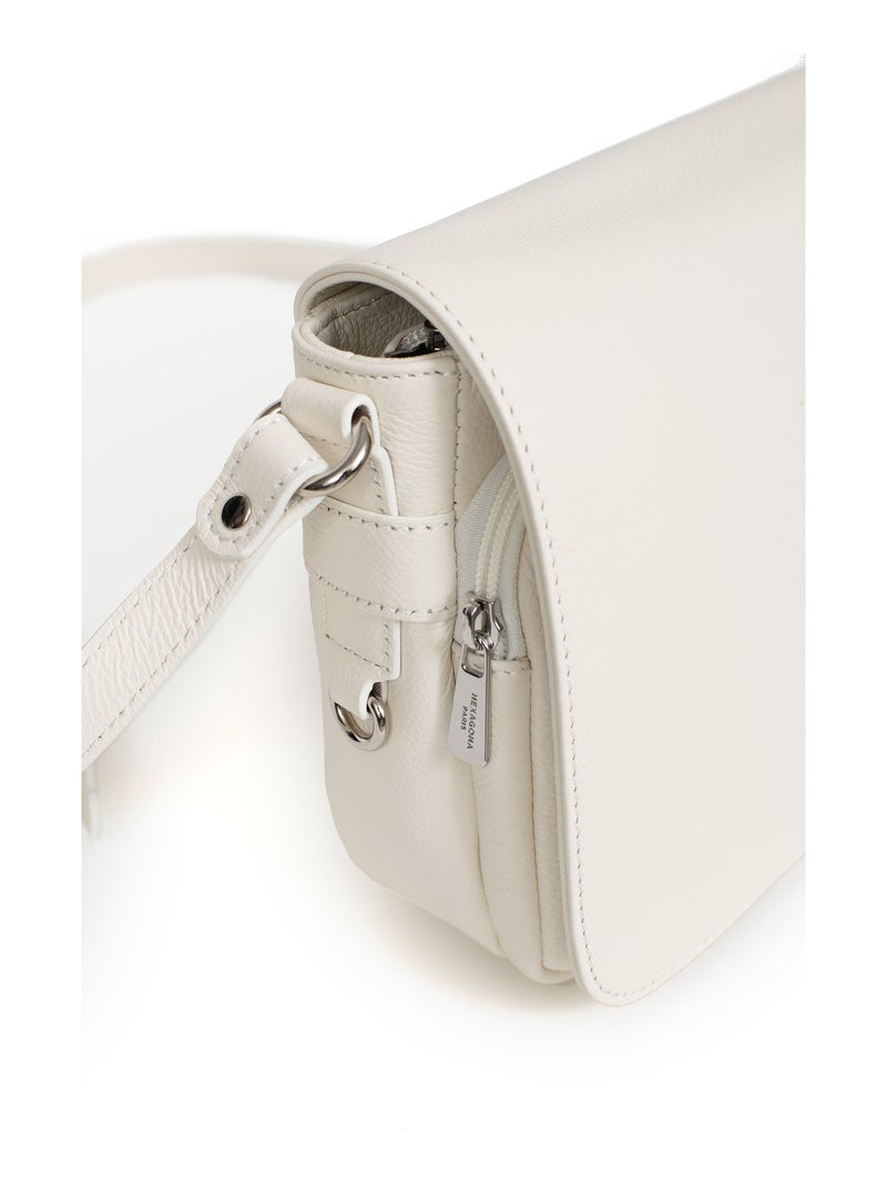 Sac porté travers  Cuir CONFORT Blanc - Kiabi
