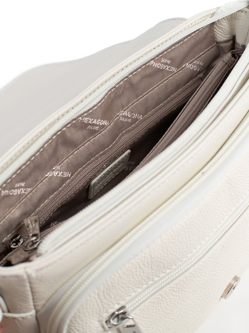 Sac porté travers  Cuir CONFORT Blanc - Kiabi
