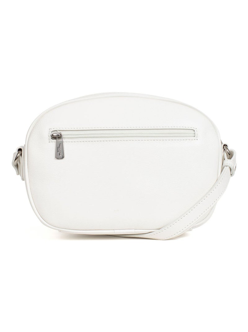 Sac porté travers  Cuir CONFORT Blanc - Kiabi