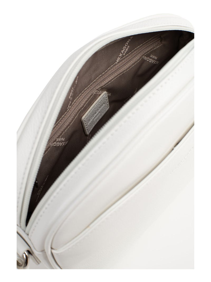 Sac porté travers  Cuir CONFORT Blanc - Kiabi