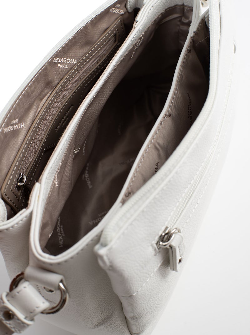 Sac porté travers  Cuir CONFORT Blanc - Kiabi