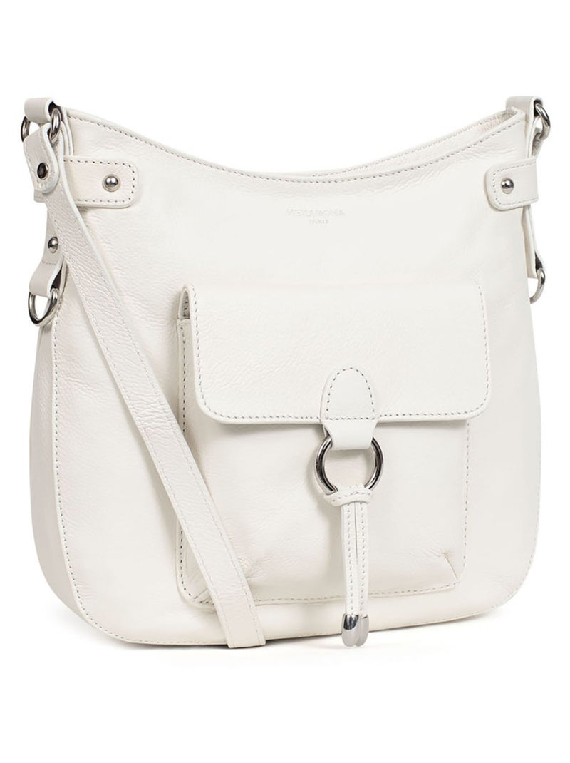 Sac porté travers  Cuir CONFORT Blanc - Kiabi