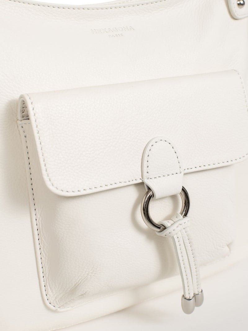 Sac porté travers  Cuir CONFORT Blanc - Kiabi