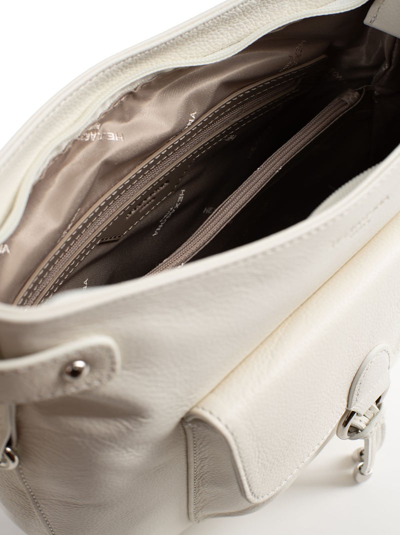 Sac porté travers  Cuir CONFORT Blanc - Kiabi