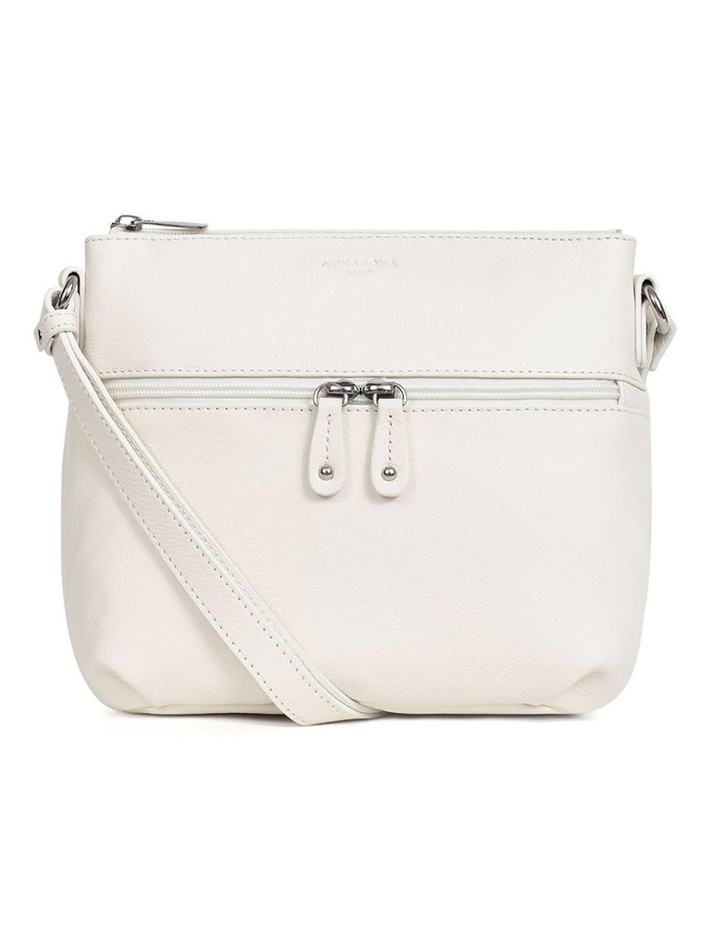 Sac porté travers  Cuir CONFORT Blanc - Kiabi