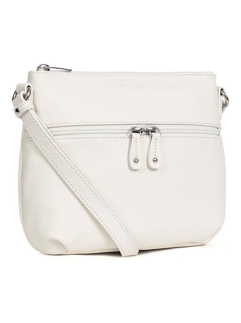 Sac porté travers  Cuir CONFORT Blanc - Kiabi