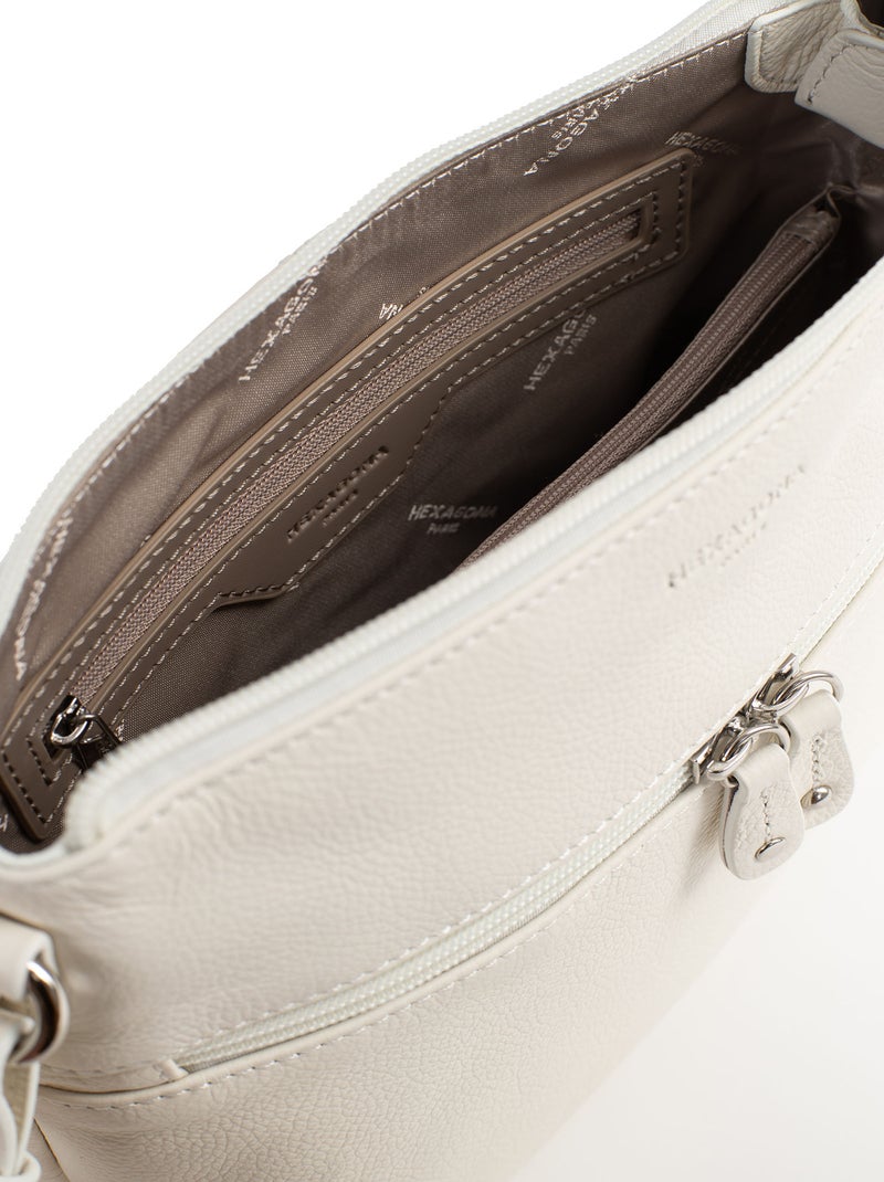 Sac porté travers  Cuir CONFORT Blanc - Kiabi