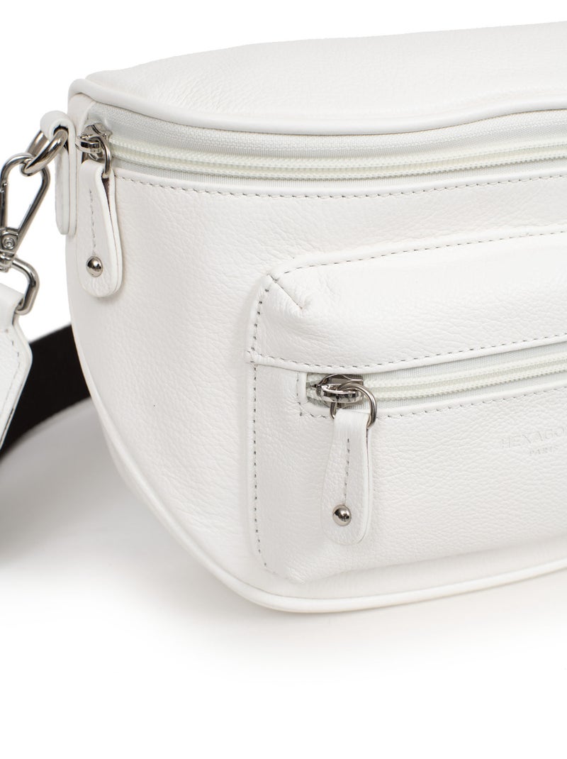 Sac porté travers  Cuir CONFORT Blanc - Kiabi