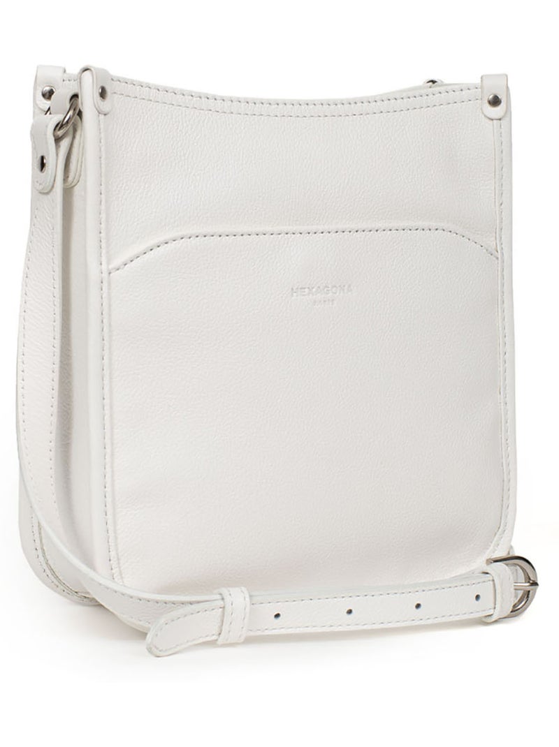 Sac porté travers  Cuir CONFORT Blanc - Kiabi