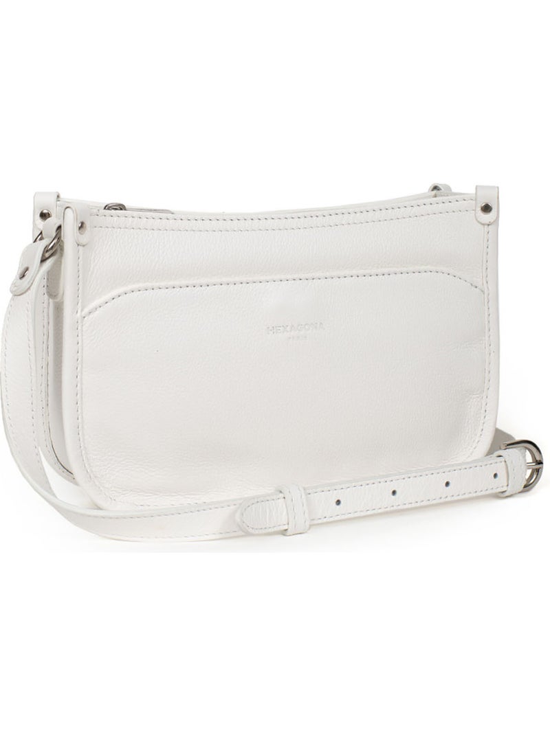 Sac porté travers  Cuir CONFORT Blanc - Kiabi