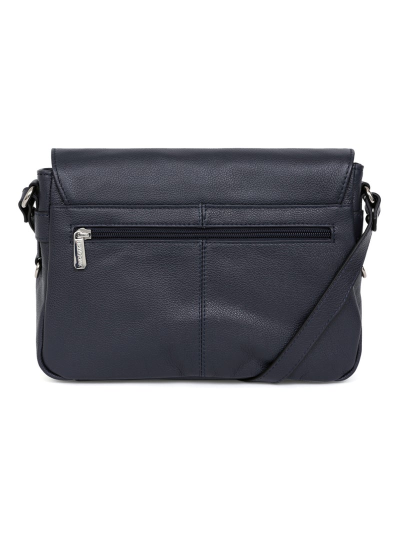Sac porté travers  Cuir CONFORT Bleu marine - Kiabi