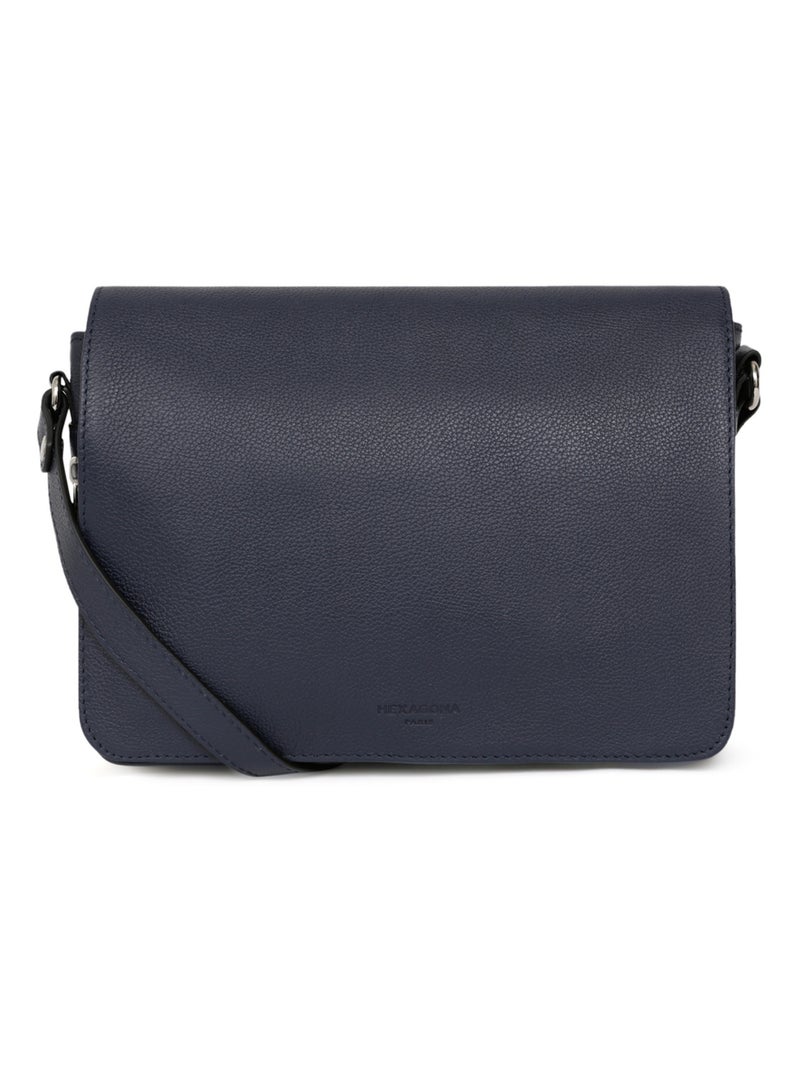 Sac porté travers  Cuir CONFORT Bleu marine - Kiabi