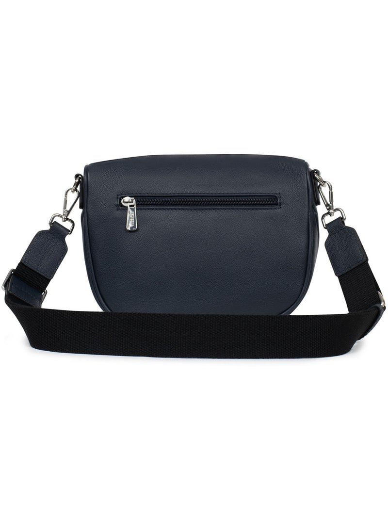 Sac porté travers  Cuir CONFORT Bleu marine - Kiabi