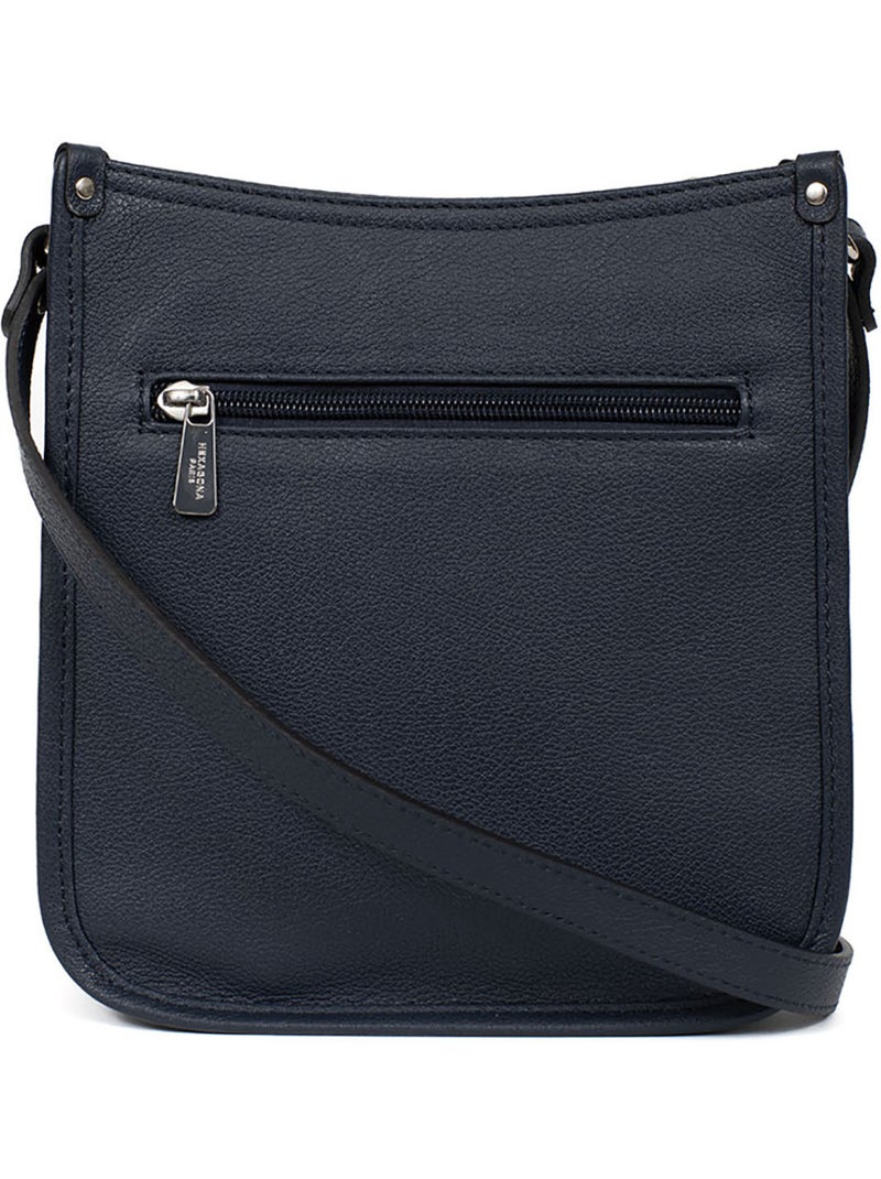 Sac porté travers  Cuir CONFORT Bleu marine - Kiabi