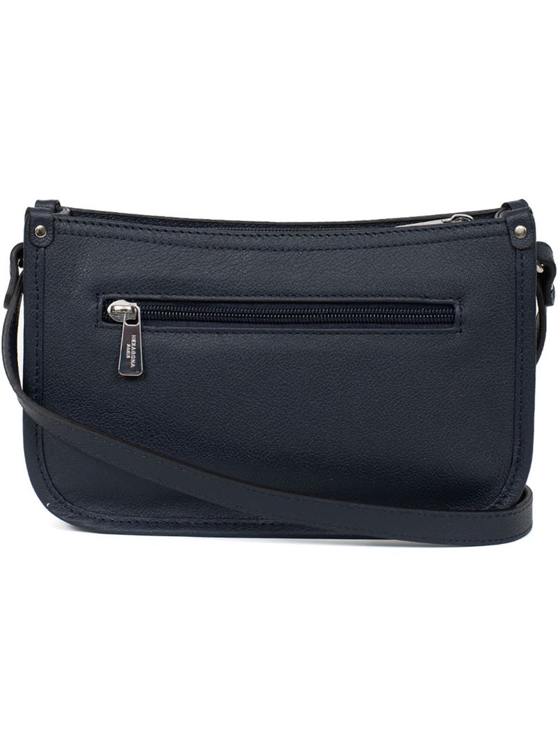 Sac porté travers  Cuir CONFORT Bleu marine - Kiabi